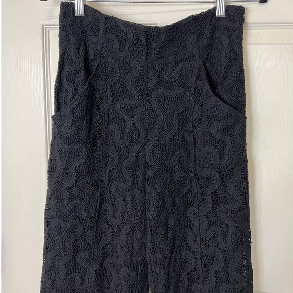 A.L.C. Elie Wide Leg Trouser Pants Womens 2 / XS Eyelet Lace Black Capsule - Picture 1 of 13
